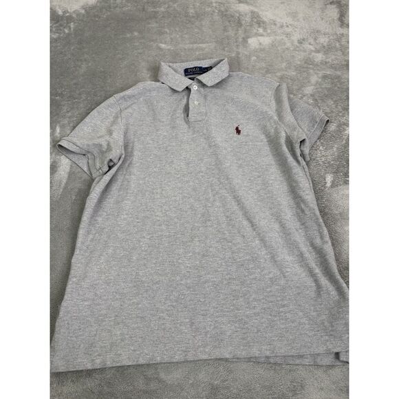 Polo Ralph Lauren Custom Fit Short Sleeve Polo Shirt Men's Size Large Gray - Picture 1 of 9